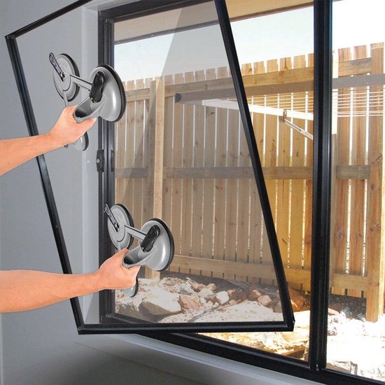 VidaXL Aluminium Vacu mheffer Glasdrager 3 Zuignappen 135 Kg Bol