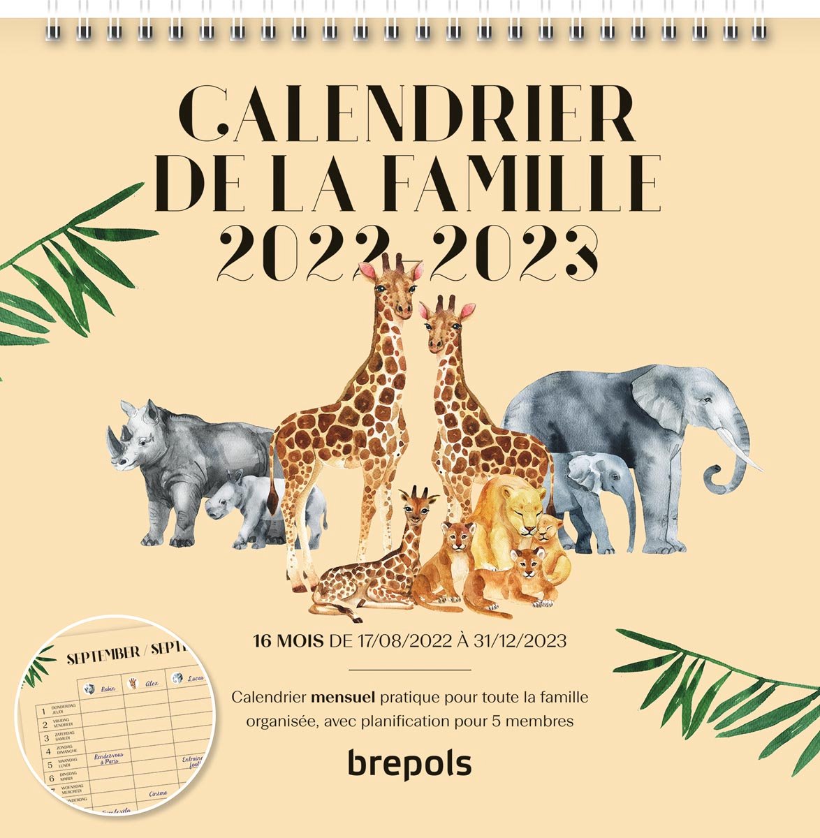 Brepols - calendrier familial - 250 x 300 mm Pas Cher | Bureau Vallée