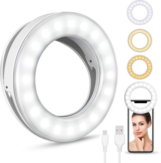 Ringlamp voor Telefoon, Laptop & Tablet Selfie Ring light TikTok en