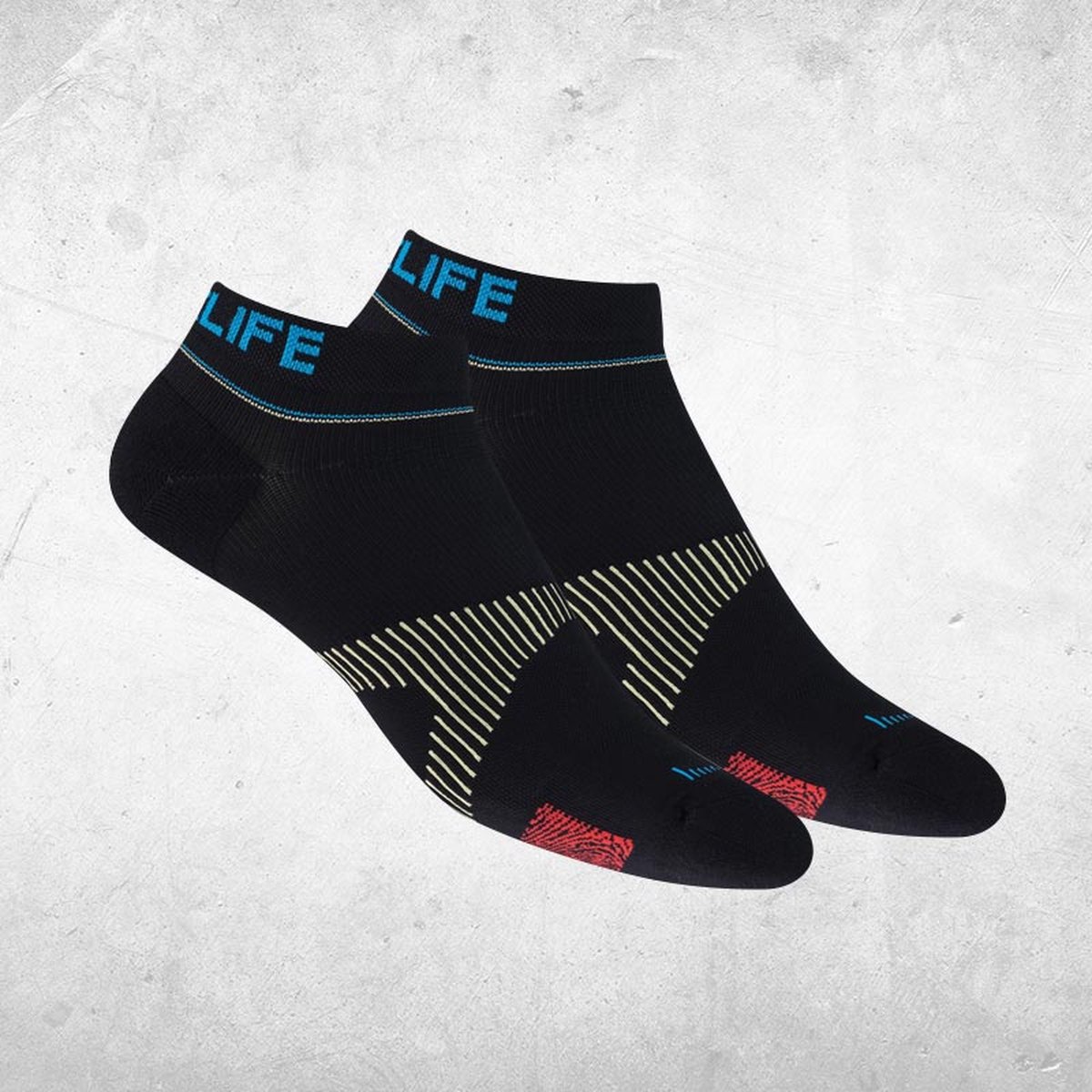 NeuroSocks Athletic NoShow zwart L (43-46) - Sokken - welzijn - Tijdens het werk, het sporten en de vrije tijd - Neuro Tech Patroon