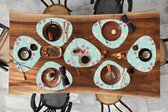 Set de table bio - Napperons bio - Sets de table - Hartjes - Motifs - Pastel - 8 pièces