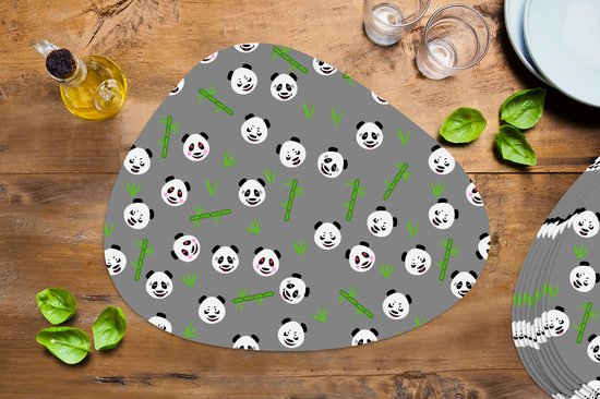 Set de table bio - Napperons de table bio - Sets de table - Panda - Bamboe - Design - 10 pièces