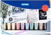 Stylex Raamstiften - 10 Krijt Stiften - Glas Stiften - Porselein Stiften - Afwasbare Stiften
