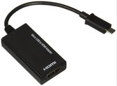 HDMI omvormer - Micro USB naar HDMI/USB micro - MHL 5-pins - Zwart - Allteq