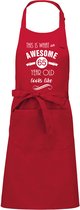 Awesome 65 year - 65 jaar cadeau - keukenschort - BBQ schort - verjaardag - rood