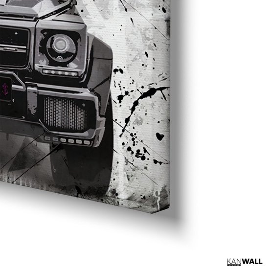 Jeep de peinture sur toile de Luxe | 40 x 60 | Salle de séjour | Chambre à coucher | Bureau | Musique | Design | Art | Moderne | ** 4 CM D'ÉPAISSEUR ! EFFET 3D**