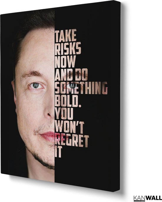Peinture sur toile de Luxe Elon Musk | 40 x 60 | Salle de séjour | Chambre à coucher | Bureau | Musique | Design | Art | Moderne | ** 4 CM D'ÉPAISSEUR ! EFFET 3D**