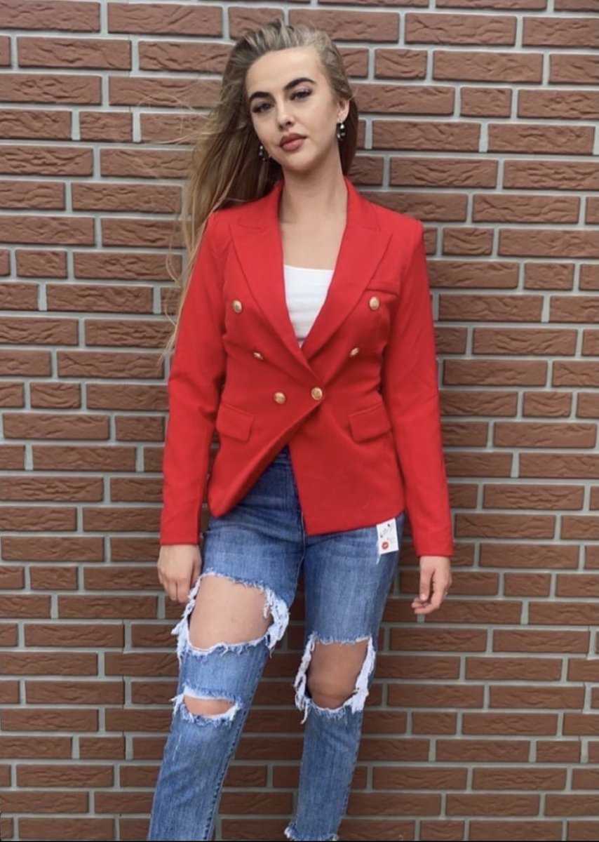Dames Blazer rood - red maatje 42 casual