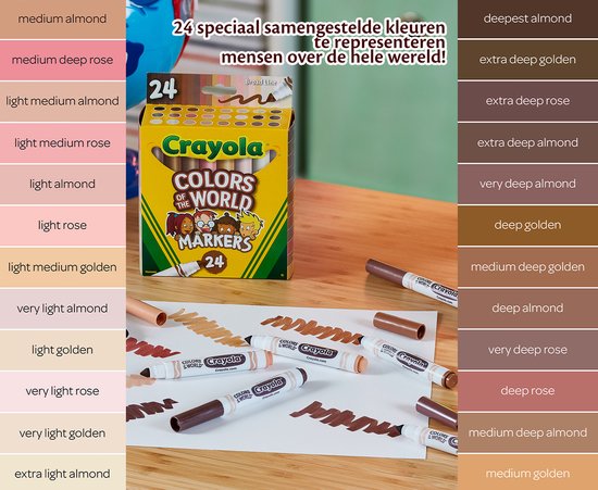 Crayola Couleurs du Monde - 24 Tip cône crayons Feutres