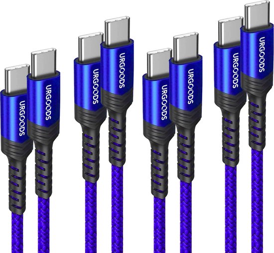 USB C vers USB C - Câble USB C - Lot de 4 - 2 mètres - Blauw