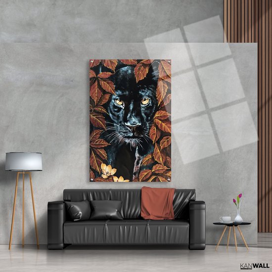 Luxe Plexiglas Schilderij Black Panther | 40x60 | Woonkamer | Slaapkamer | Kantoor | Muziek | Design | Art | Modern | ** 5MM DIK**