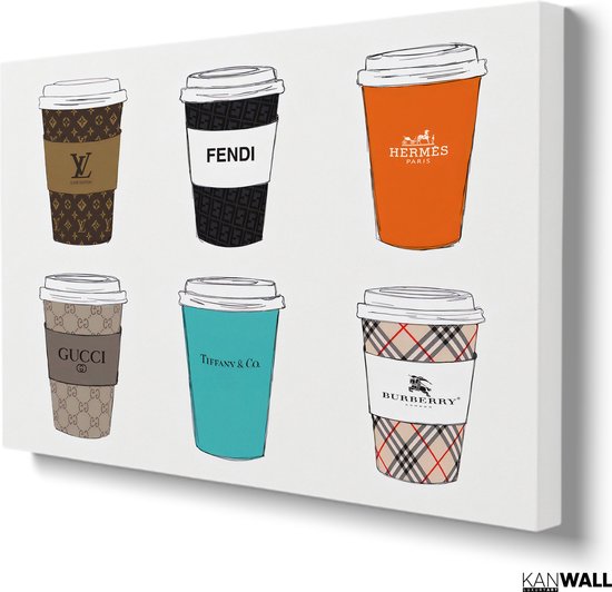 Tasses de Design de peinture sur toile de Luxe | 60 x 90 | Salle de séjour | Chambre à coucher | Bureau | Musique | Design | Art | Moderne | ** 4 CM D'ÉPAISSEUR ! EFFET 3D**