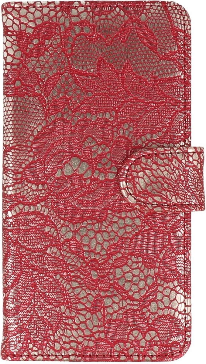 Lace Bookstyle Wallet Case Hoesjes Geschikt voor Huawei Nexus 6P Rood