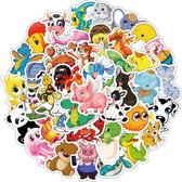 50 schattige dieren stickers - Schattige stickers voor kinderen - Stickers voor laptop, muur, journal, etc.
