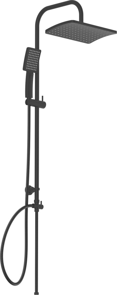 SCHÜTTE Mallorca Douchesysteem - Regendouche - 95 cm Stang - Wandhouder in hoogte verstelbaar - mat zwart - Schütte