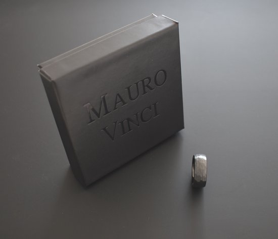 Ring heren zwart - Zwarte Ringen van Mauro Vinci - met Geschenkverpakking - maat 10 - Mauro Vinci
