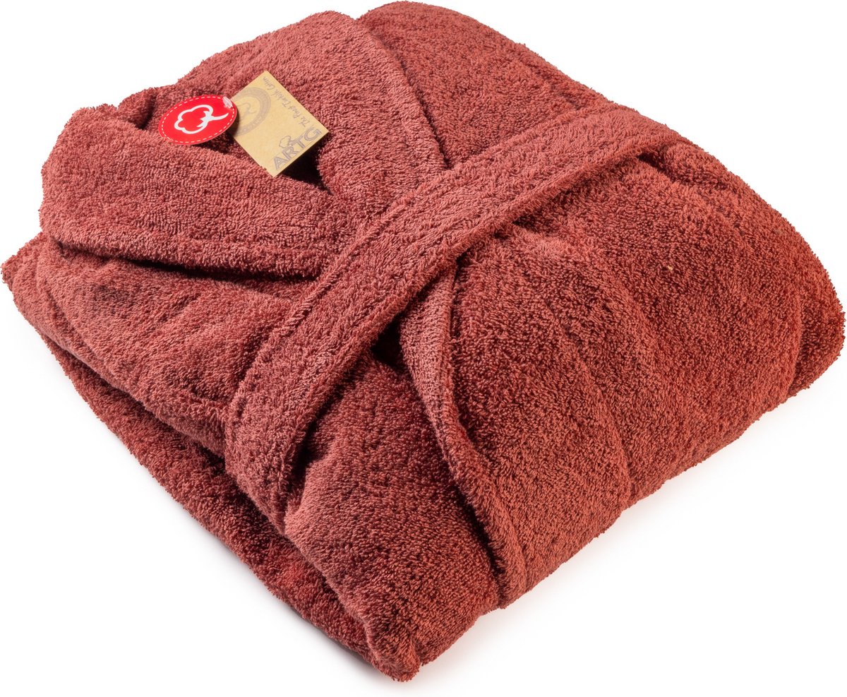 ARTG Robezz - Badjas Sjaalkraag - 100% Badstof Katoen - Oud Rose - Old Pink