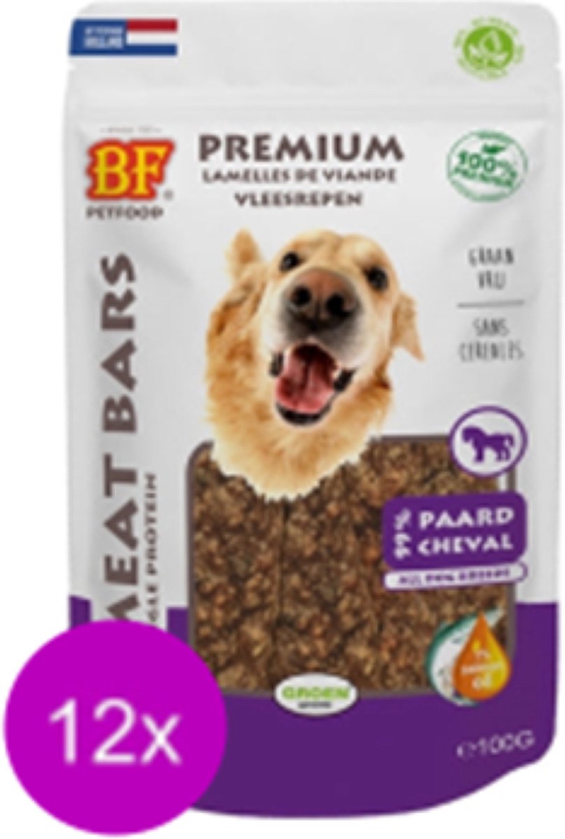 12x Biofood Meat Bars Paard - 100% Mono Proteïne - Hondensnack - 100g