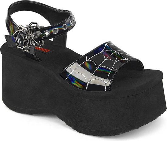 Demonia Plateau Sandaal Shoes- FUNN-10 US Zwart