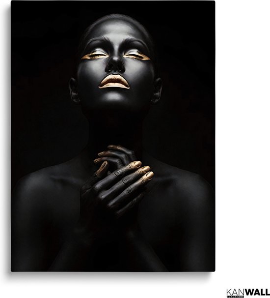 Tableau Plexiglas Luxe Gold Lip Girl 2 | 100 x 150 | Salle de séjour | Chambre à coucher | Bureau | Musique | Design | Art | Moderne | ** 5 MM D'ÉPAISSEUR **