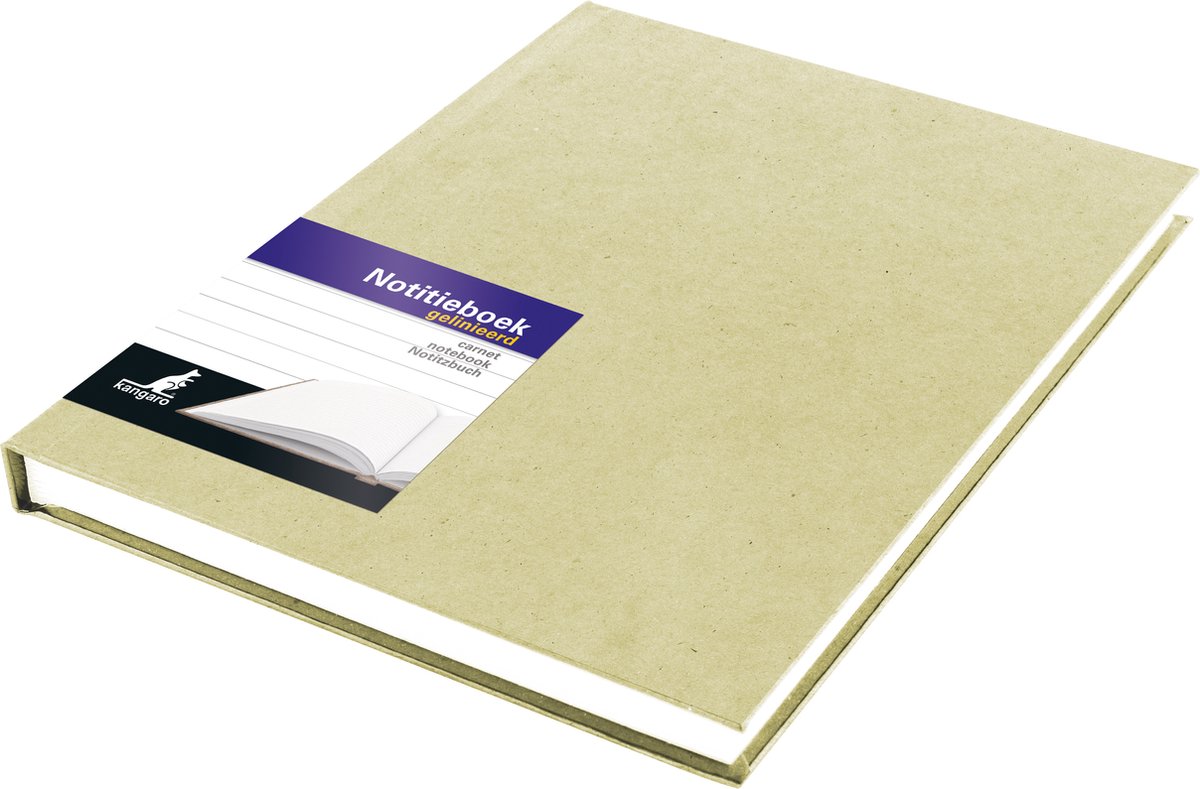 Kangaro notitieboek - A5 - lijn - 192 pagina's - 70 grams - harde kaft -  kraft - K-5524 | bol.com