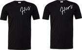 Koppel shirts voor hem en haar-His en Hers-Zwart-Maat M