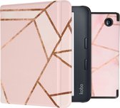 Hoesje geschikt voor Kobo Libra 2 E-reader - iMoshion Design Slim Hard Case Bookcase - Ook geschikt voor Tolino Vision 6 - Pink Graphic