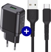 Chargeur Rapide avec Chargeur USB-C pour Samsung S21/S20/S10/A51/A53/S22/A13/A50/S9/A52 - Charge Quick 18W - Adaptateur USB Certifié avec Câble USB-C