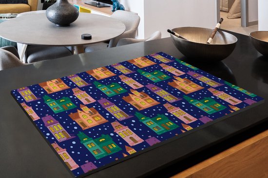 KitchenYeah® Inductie beschermer 91.6x52.7 cm - Winter - Patroon - Huis - Kookplaataccessoires - Afdekplaat voor kookplaat - Inductiebeschermer - Inductiemat - Inductieplaat mat