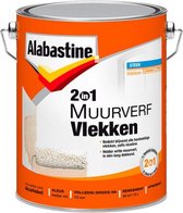 Afbeelding van Alabastine 2 in 1 Muurverf Vlekken - Wit - 5 liter