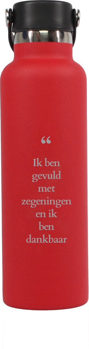 Positievevibes - Thermofles - 600ml - Rood - Quote