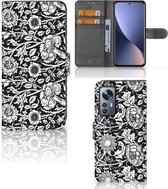 GSM Hoesje Xiaomi 12 | 12X Beschermhoes Black Flowers