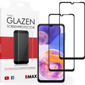 2-pack BMAX geschikt voor Samsung Galaxy A23 Screenprotector glas - Full Cover gehard glas - Tempered glas - Samsung screenprotectors 2 stuks - Telefoonglaasje - Beschermglas - Glasplaatje - Screensaver - Screen protector - Case friendly - Zwart