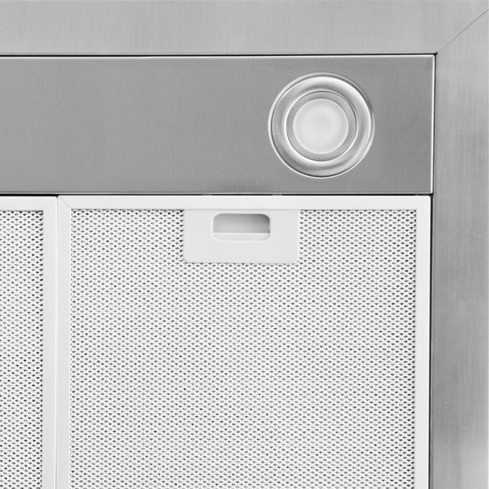 Inventum AKB6005RVS platte wandschouw afzuigkap 60 cm - Afzuigcapaciteit 630 m3/h - Geschikt voor open keuken - 3 standen - Ledspots - Luchtafvoer en recirculatie - RVS