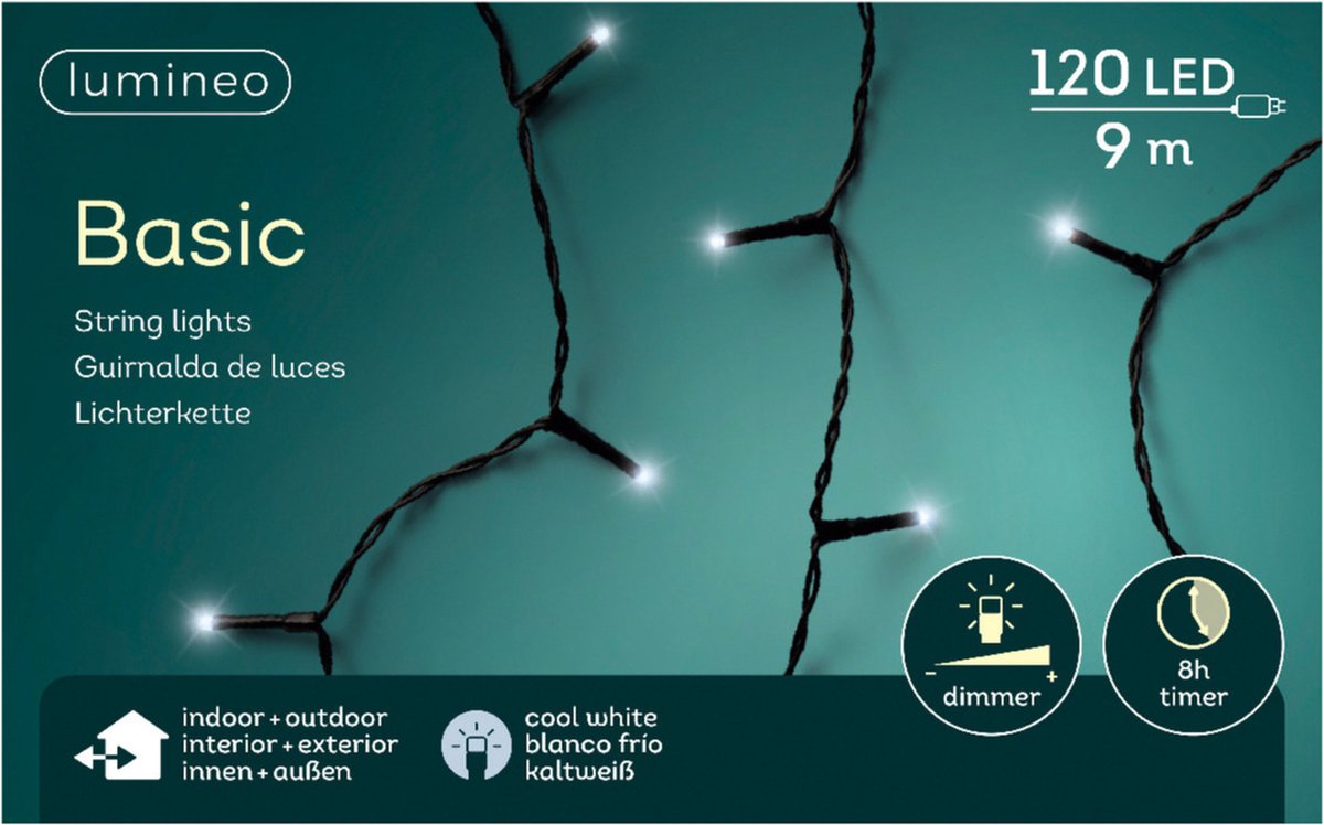 Lumineo 2x stuks kerstverlichting helder wit buiten 120 lampjes - boomverlichting