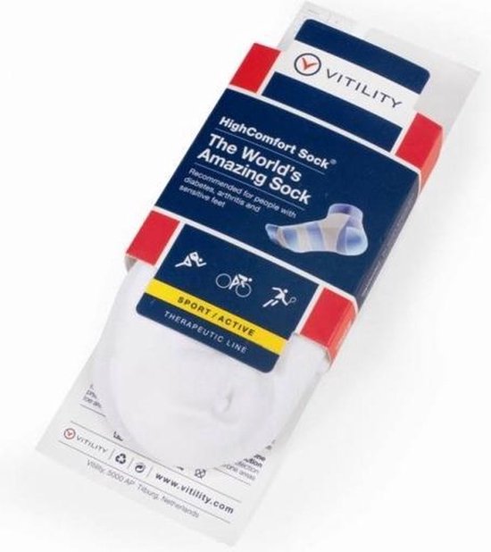 Chaussettes de Chaussettes de sport - Wit - 1 paire - taille 38-40,5 - Vitility High Comfort - chaussettes - chaussettes de randonnée