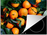 KitchenYeah® Inductie beschermer 71x52 cm - Fruit - Sinaasappel - Bladeren - Kookplaataccessoires - Afdekplaat voor kookplaat - Inductiebeschermer - Inductiemat - Inductieplaat mat