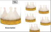 10x Kroon Biertje karton verstelbaar - bier koning Toto bierfeest gele rakker carnaval festival apres ski biertje