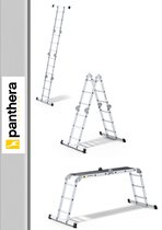 Panthera - Vouwladder 4 x 3 treden met platform - Aluminium - Ladder - 4,40 meter