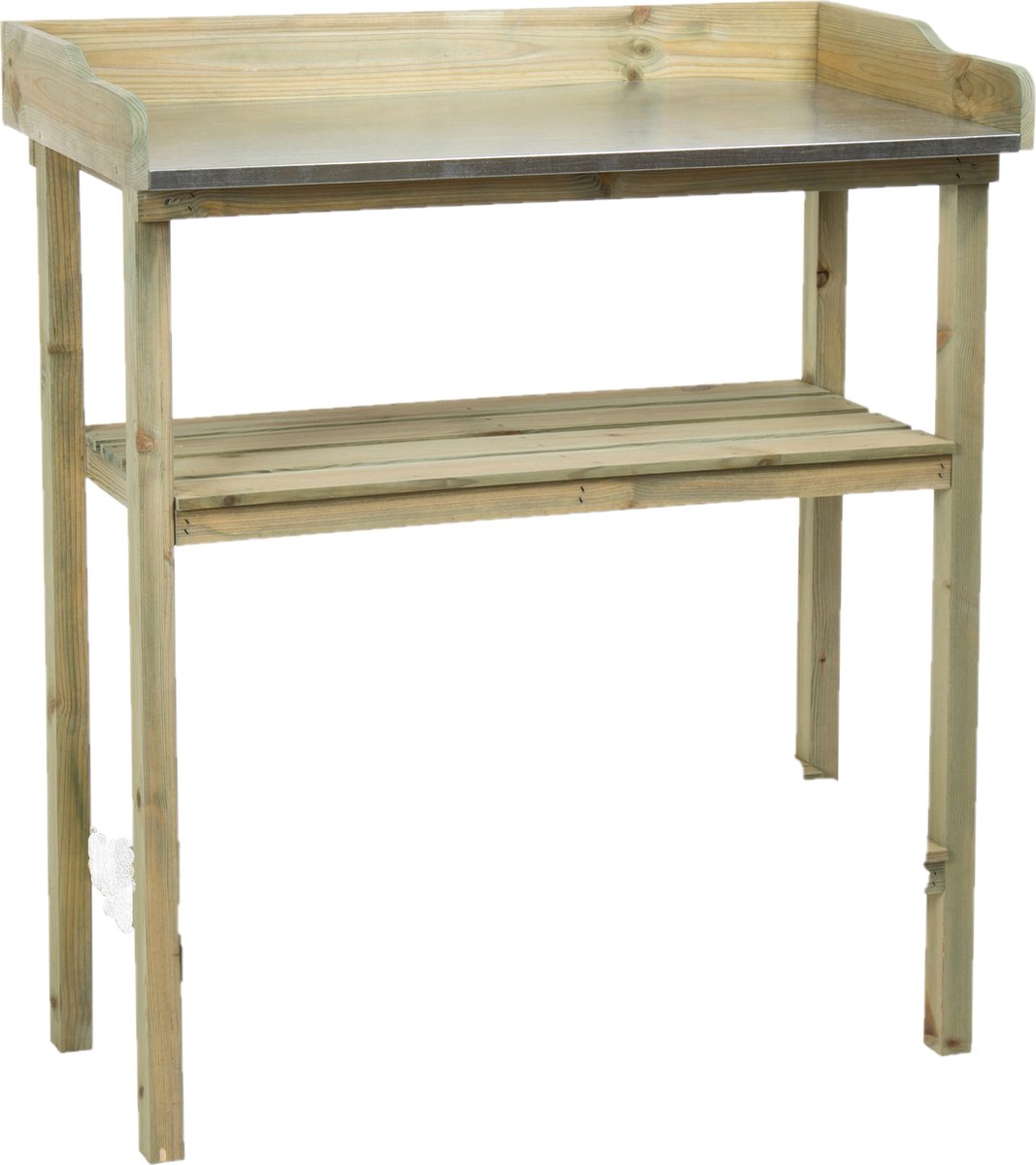 Oppottafel - hout- Met zinken blad- 1 stuk