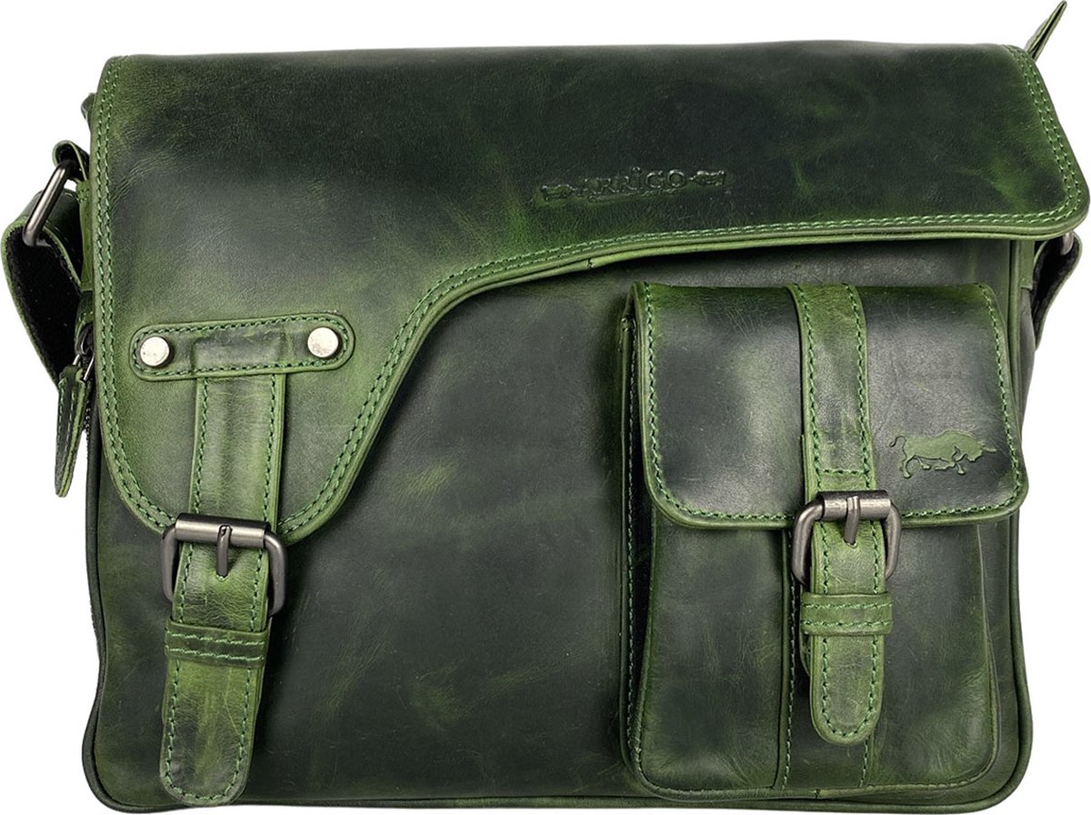 Schoudertas Vrouw – Groen - Damestas - Messenger Bag - Crossbody Tas - Echt Leer