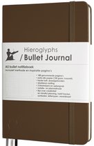 Hieroglyphs Bullet Journal - A5 notitieboek - 100 grams papier - hardcover notebook dotted - met Handleiding en Inspiratie - Nederlands - walnoot bruin