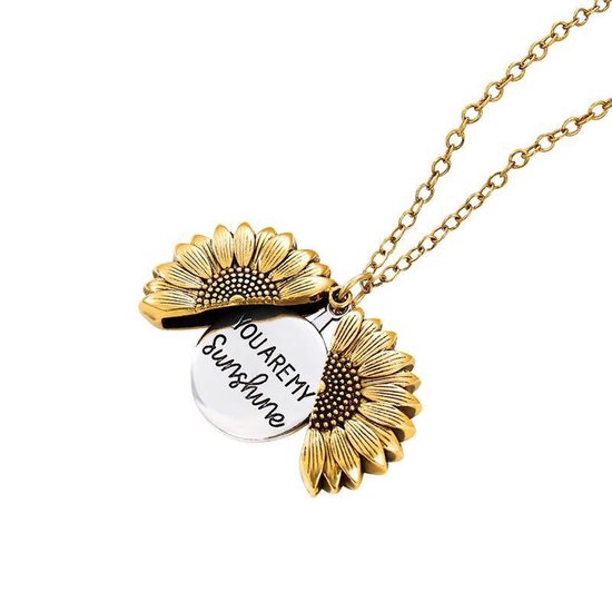 Kasey - Collier Tournesol 'YOU ARE MY SUNSHINE' - Collier Tournesol - Bijou Tournesol - Collier Tournesol - Couleur or
