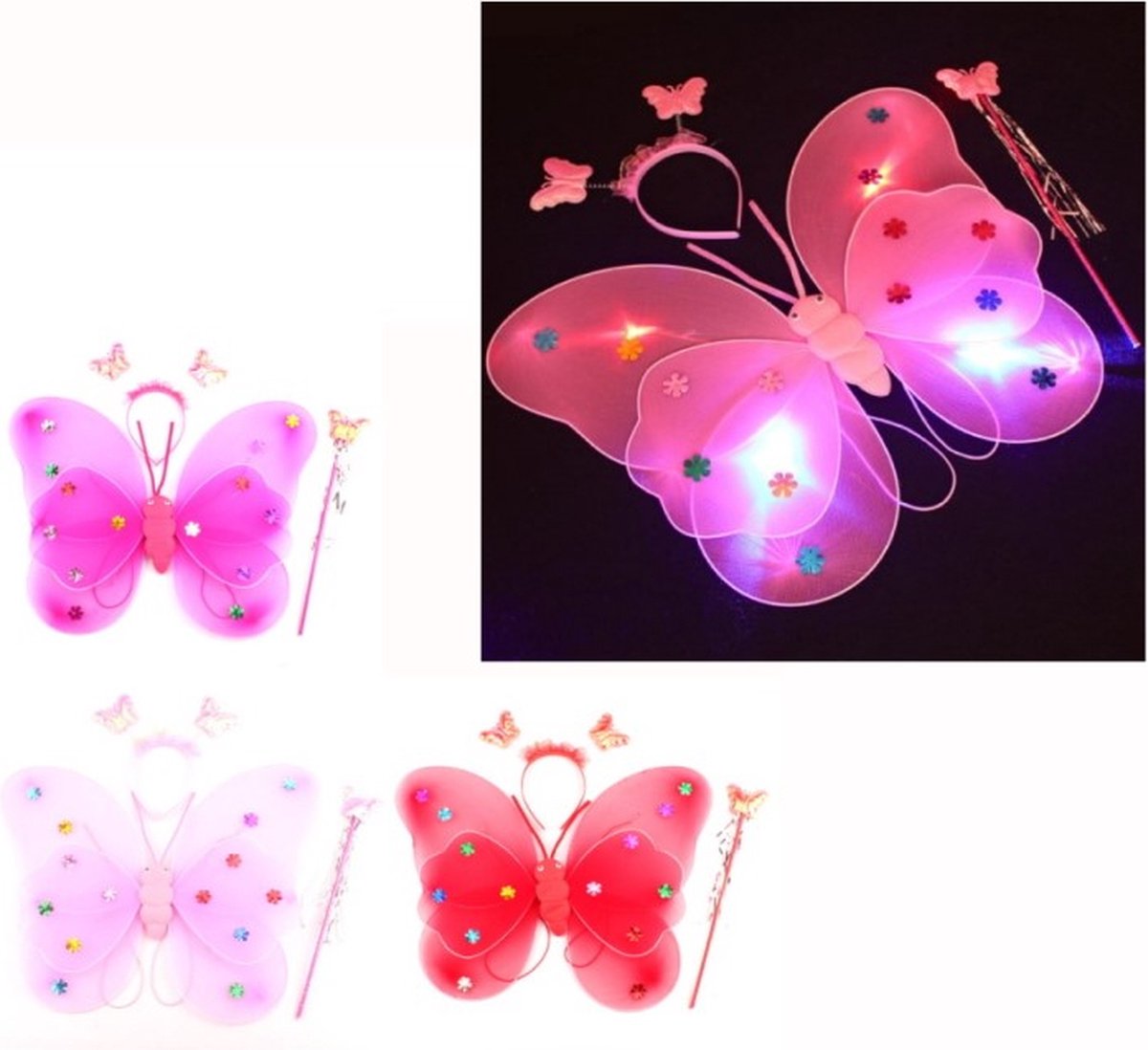 YeahBoom Feeënvleugels in vlindervorm, feeënvleugels voor volwassenen en kinderen, vlindervleugels met elfenoren, feeënrijp en sterstokjes, vleugelkostuum voor themafeesten, carnaval YeahBoom Feeënvleugels in vlindervorm, feeënvleugels voor volwassenen en kinderen, vlindervleugels met elfenoren, feeënrijp en sterstokjes, vleugelkostuum voor themafeesten, carnaval