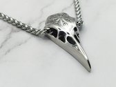 De mai | Crâne de corbeau Viking | collier hommes / bijoux Viking / bijoux hommes | Acier inoxydable / acier inoxydable 316L / acier chirurgical | 55 cm / argent / corbeau