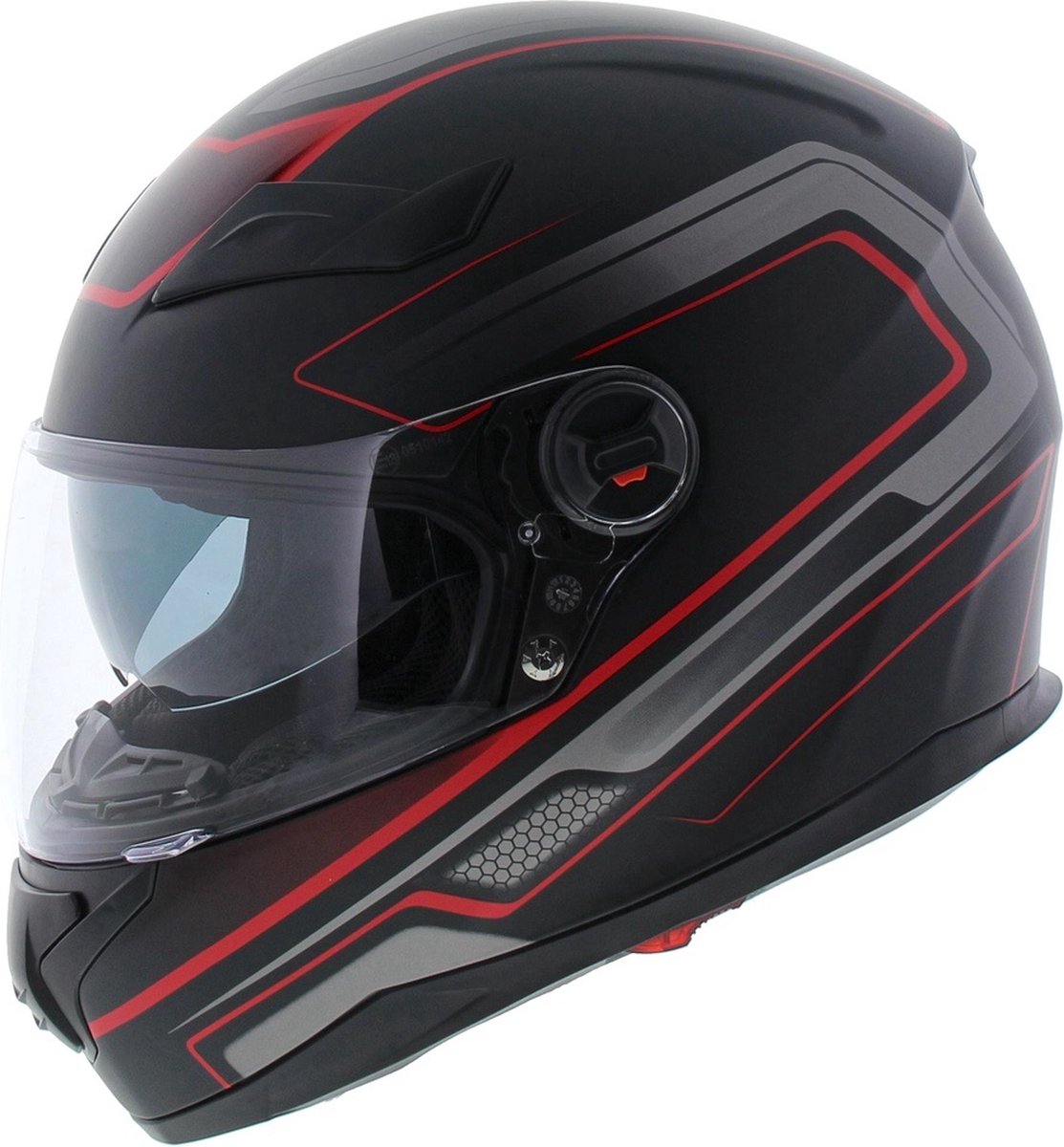 Motor / Scooter Helm - Vito Falcone - Integraalhelm - Mat zwart / rood - M