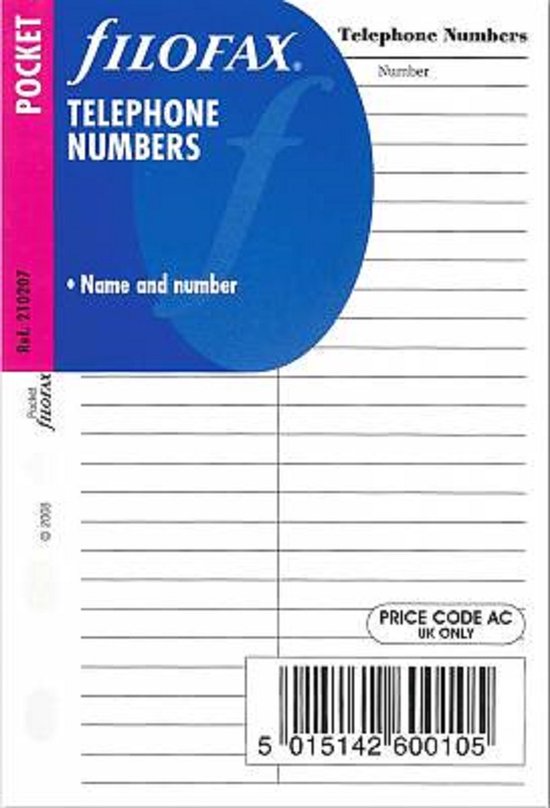 Filofax Pocket Expense Tracker Navulling, Wit
