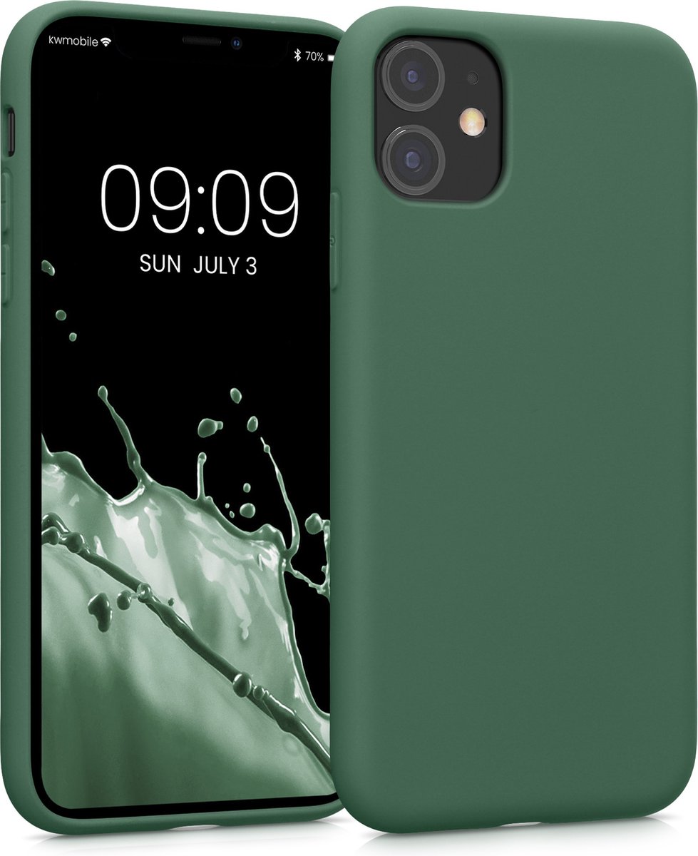 kwmobile telefoonhoesje geschikt voor Apple iPhone 11 - Hoesje voor smartphone - Back cover in donkergroen