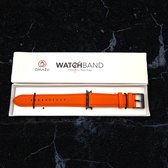 OMAZU Oranje Leren Apple Watch Bandje - 38/40/41 mm - Series 1,2,3,4,5,6,7,8,9,SE -Geschikt voor Apple Watch
