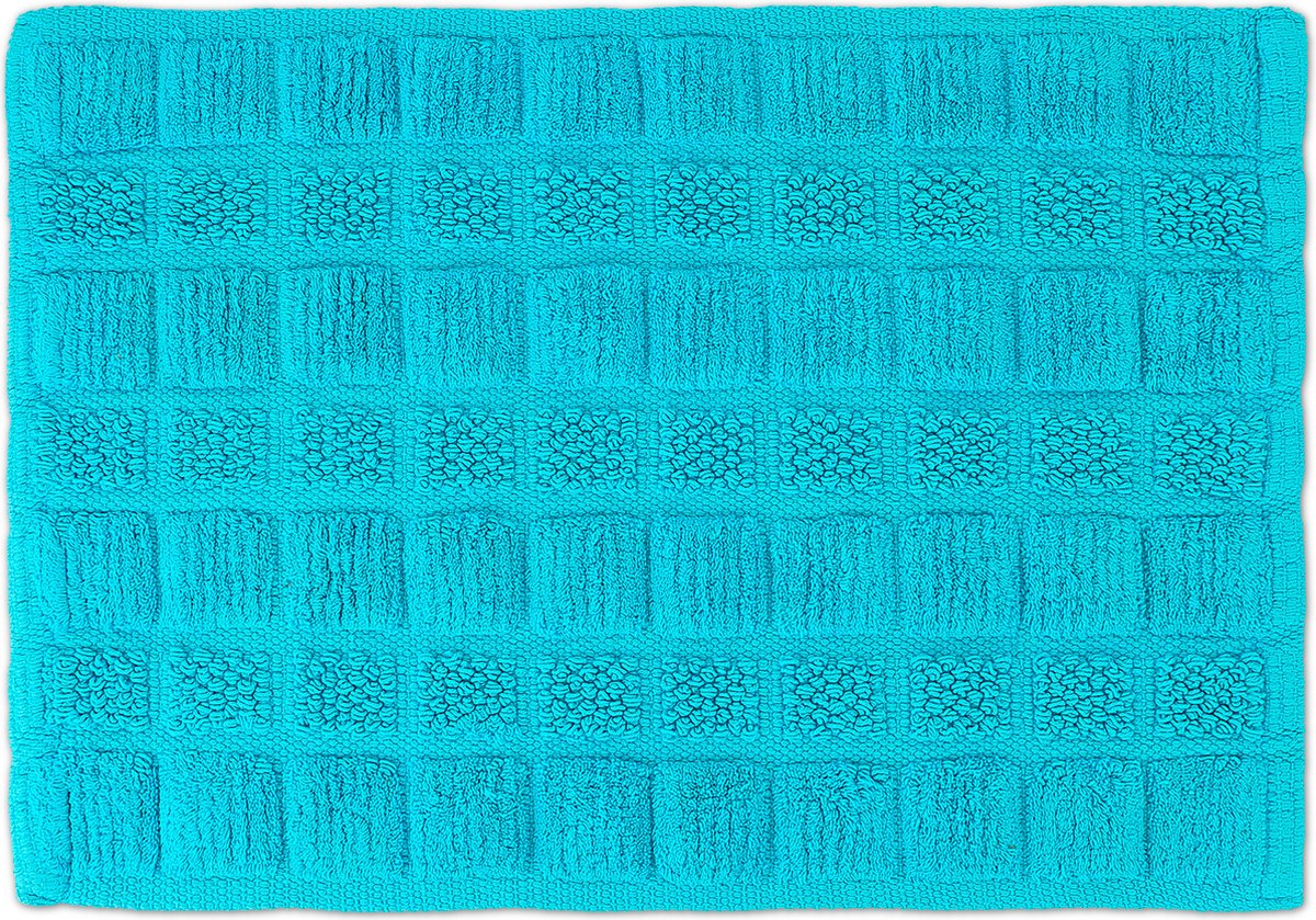 Relaxdays badmat antislip - badkamermat 60x40 cm - uitstapmat - douchemat - wasbaar - Aqua